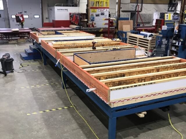 passive ready wall panels being constructed in factory