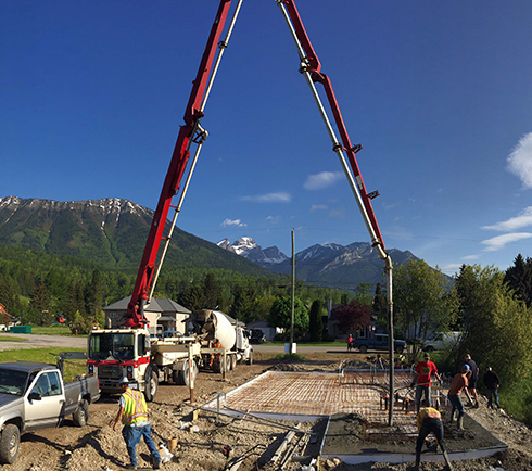 foundation being poured for site preperation